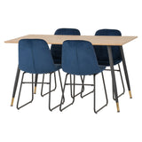 Wooden Dining Table With 4 Lukas Dining Chairs - Hamilton