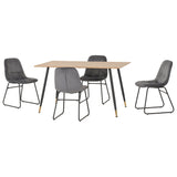 Wooden Dining Table With 4 Lukas Dining Chairs - Hamilton