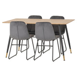 Wooden Dining Table With 4 Lukas Dining Chairs - Hamilton