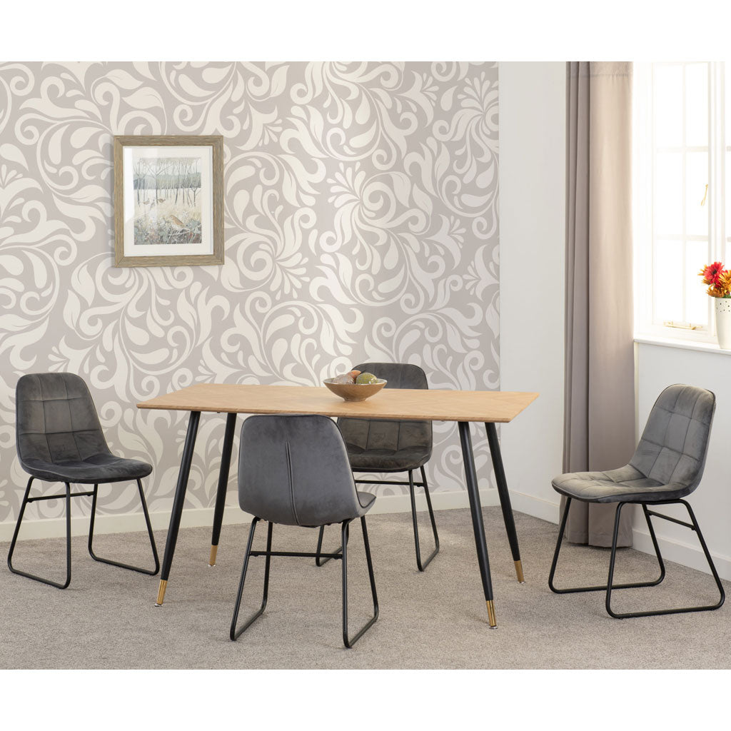 Wooden Dining Table With 4 Lukas Dining Chairs - Hamilton
