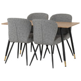 Wooden Dining Table With 4 Quebec Dining Chairs - Hamilton