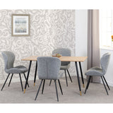 Wooden Dining Table With 4 Quebec Dining Chairs - Hamilton