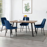 Wooden Dining Table Straight Edge With 4 Avery Dining Chairs - Quebec
