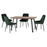 Wooden Dining Table Straight Edge With 4 Avery Dining Chairs - Quebec