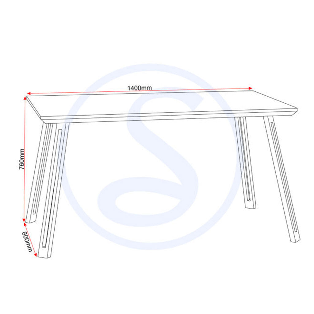Wooden Dining Table Straight Edge With 4 Avery Dining Chairs - Quebec