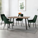 Wooden Dining Table Straight Edge With 4 Avery Dining Chairs - Quebec