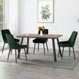 Wooden Dining Table Straight Edge With 4 Avery Dining Chairs - Quebec