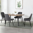 Wooden Dining Table Straight Edge With 4 Avery Dining Chairs - Quebec