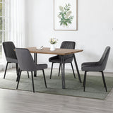 Wooden Dining Table Straight Edge With 4 Avery Dining Chairs - Quebec