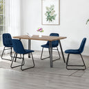Wooden Dining Table Straight Edge With 4 Lukas Dining Chairs - Quebec