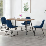 Wooden Dining Table Straight Edge With 4 Lukas Dining Chairs - Quebec