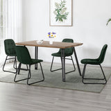 Wooden Dining Table Straight Edge With 4 Lukas Dining Chairs - Quebec
