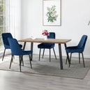 Wooden Dining Table Wave Edge With 4 Avery Dining Chairs - Quebec