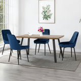 Wooden Dining Table Wave Edge With 4 Avery Dining Chairs - Quebec