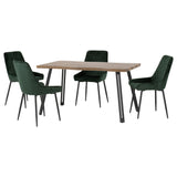 Wooden Dining Table Wave Edge With 4 Avery Dining Chairs - Quebec