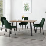 Wooden Dining Table Wave Edge With 4 Avery Dining Chairs - Quebec