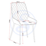 Wooden Dining Table Wave Edge With 4 Avery Dining Chairs - Quebec