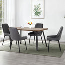 Wooden Dining Table Wave Edge With 4 Avery Dining Chairs - Quebec