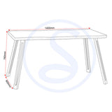 Wooden Dining Table Wave Edge With 4 Brown Dining Chairs - Quebec