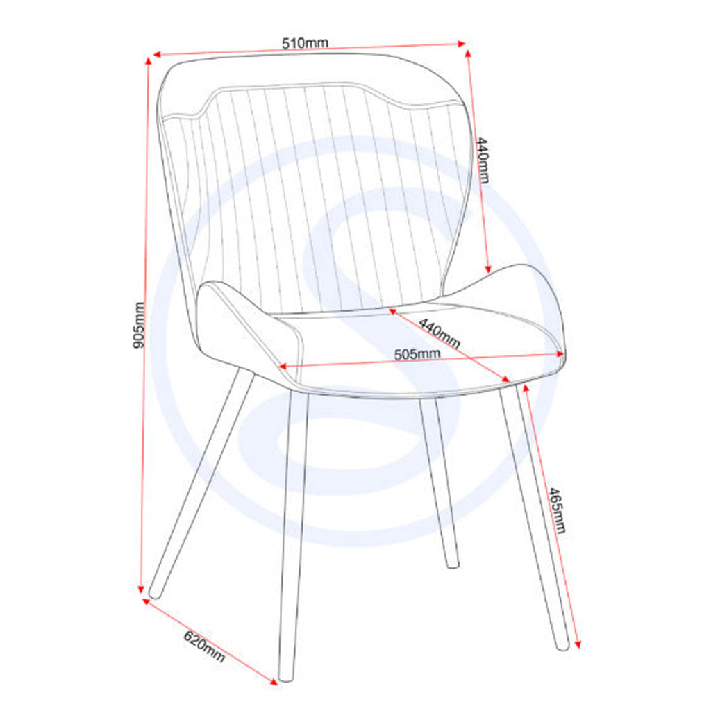 Wooden Dining Table Wave Edge With 4 Brown Dining Chairs - Quebec