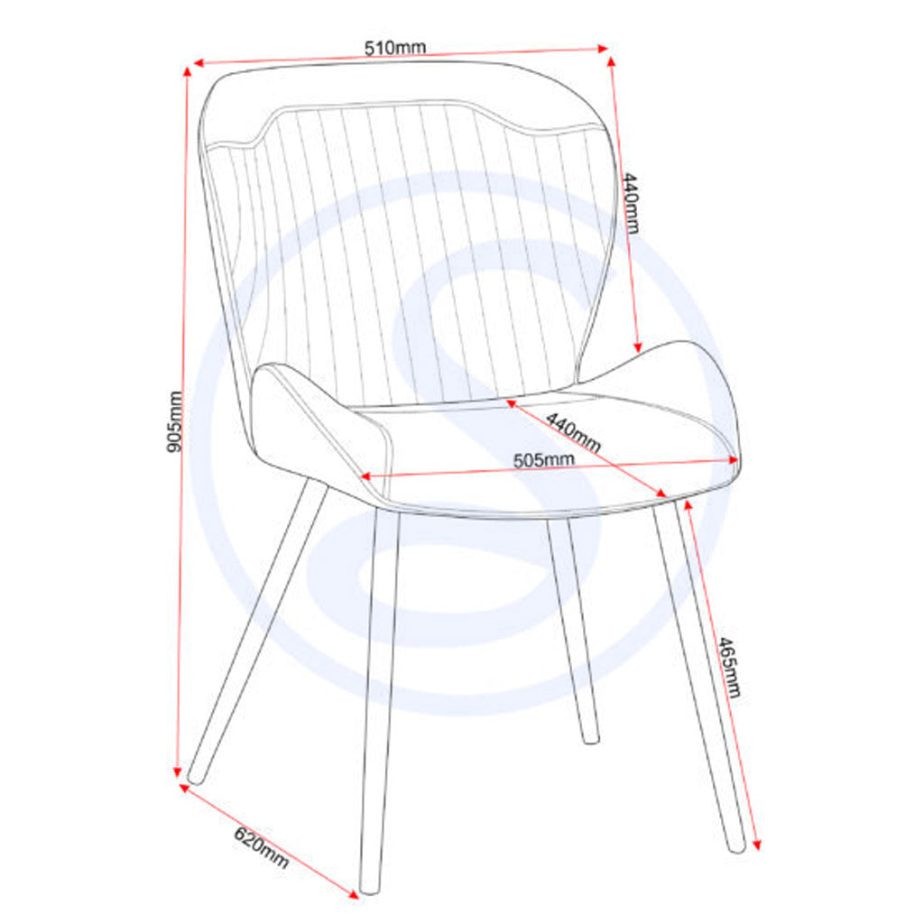 Wooden Dining Table Wave Edge With 4 Dining Chairs - Quebec