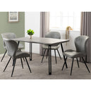 Wooden Dining Table Wave Edge With 4 Dining Chairs - Quebec