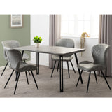 Wooden Dining Table Wave Edge With 4 Dining Chairs - Quebec