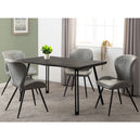 Wooden Dining Table Wave Edge With 4 Dining Chairs - Quebec