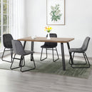 Wooden Dining Table Wave Edge With 4 Lukas Dining Chairs - Quebec