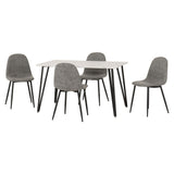 Wooden Dining Table White With 4 Athens Dining Chairs - Marlow