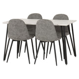 Wooden Dining Table White With 4 Athens Dining Chairs - Marlow