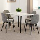 Wooden Dining Table White With 4 Athens Dining Chairs - Marlow