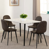 Wooden Dining Table White With 4 Athens Dining Chairs - Marlow