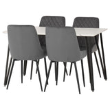 Wooden Dining Table White With 4 Avery Dining Chairs - Marlow