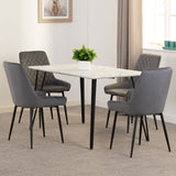 Wooden Dining Table White With 4 Avery Dining Chairs - Marlow