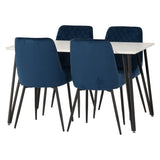 Wooden Dining Table White With 4 Avery Dining Chairs - Marlow