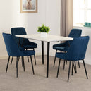 Wooden Dining Table White With 4 Avery Dining Chairs - Marlow