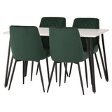 Wooden Dining Table White With 4 Avery Dining Chairs - Marlow