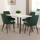 Wooden Dining Table White With 4 Avery Dining Chairs - Marlow