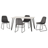 Wooden Dining Table White With 4 Lukas Dining Chairs - Marlow