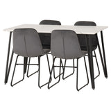Wooden Dining Table White With 4 Lukas Dining Chairs - Marlow