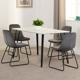 Wooden Dining Table White With 4 Lukas Dining Chairs - Marlow