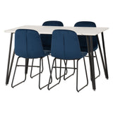Wooden Dining Table White With 4 Lukas Dining Chairs - Marlow