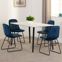 Wooden Dining Table White With 4 Lukas Dining Chairs - Marlow