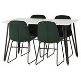 Wooden Dining Table White With 4 Lukas Dining Chairs - Marlow
