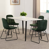 Wooden Dining Table White With 4 Lukas Dining Chairs - Marlow