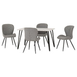 Wooden Dining Table White With 4 Quebec Dining Chairs - Marlow