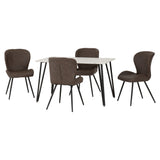 Wooden Dining Table White With 4 Quebec Dining Chairs - Marlow