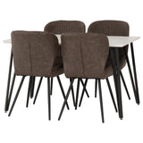 Wooden Dining Table White With 4 Quebec Dining Chairs - Marlow