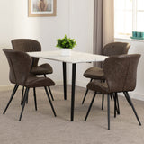 Wooden Dining Table White With 4 Quebec Dining Chairs - Marlow